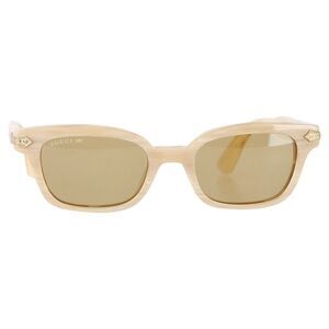 Gucci Vintage Titanium Horn Sunglasses In Cream Acetate